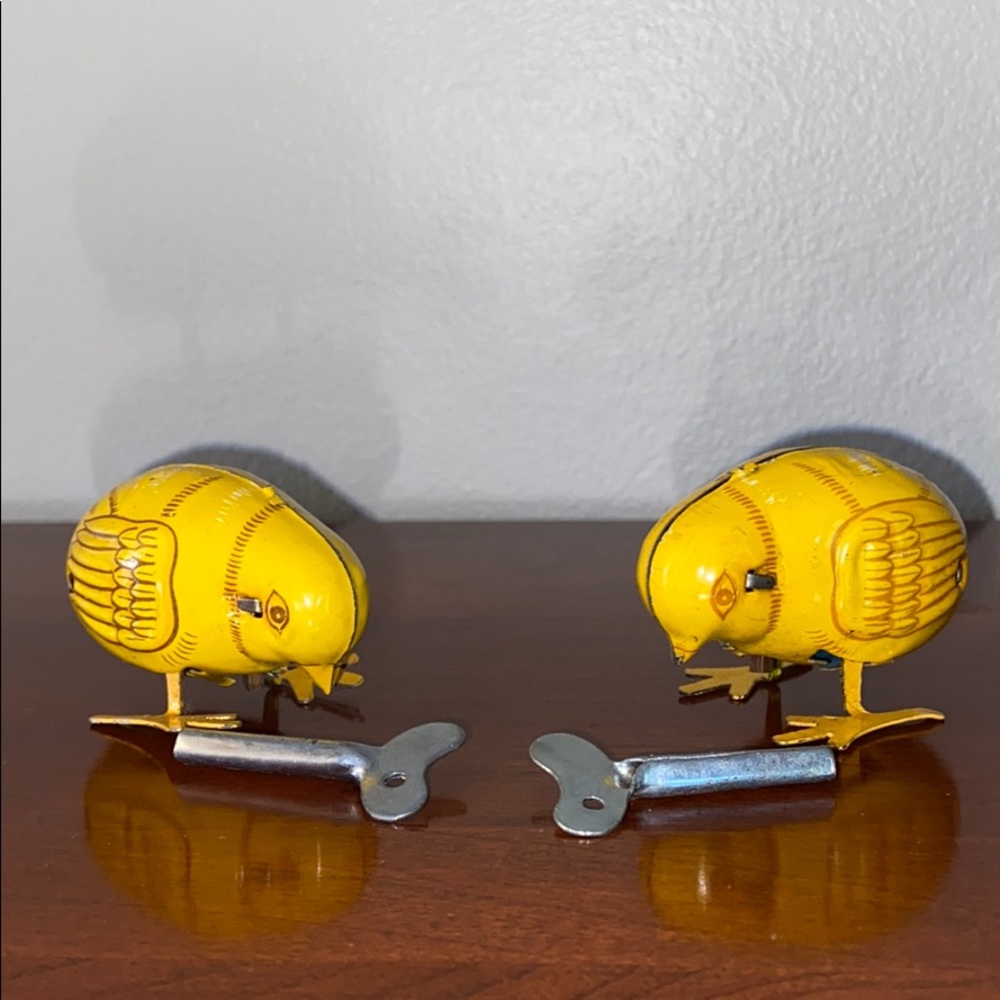 Lot of 2 Vtg HAJI/Mansei Wind Up Pecking 🐤 Japan